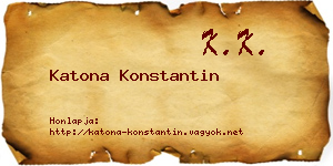 Katona Konstantin névjegykártya